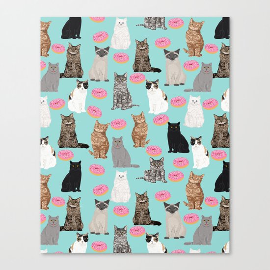 Donut Cats cute illustration fur baby animal cat portrait pet gift for cat lady must have cat breeds Canvas Print