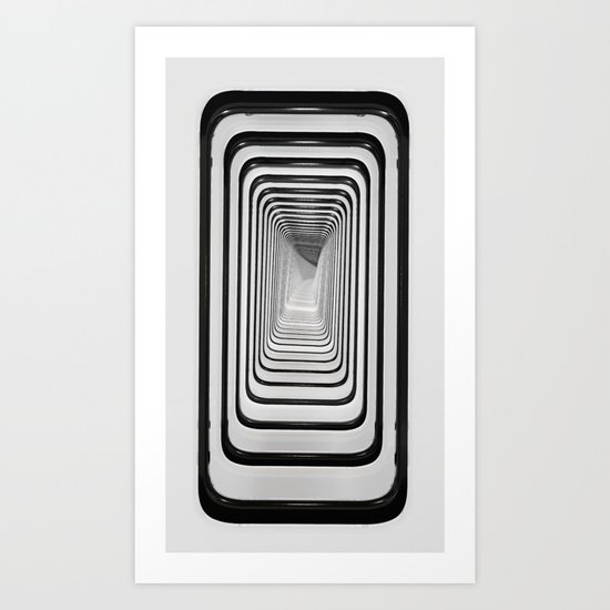 Black White 3d Optical Illusion Art Print By Topland Society6