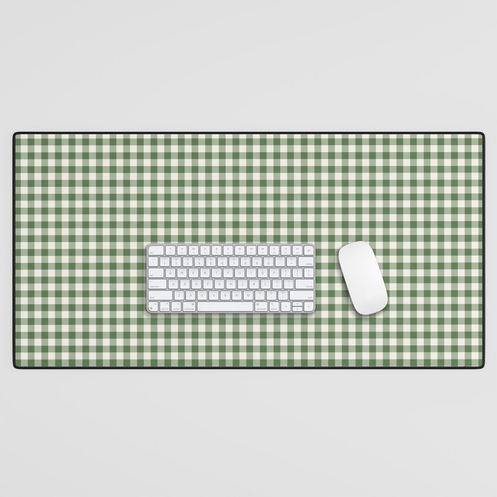 Farmhouse Style Gingham Check Desk Mat