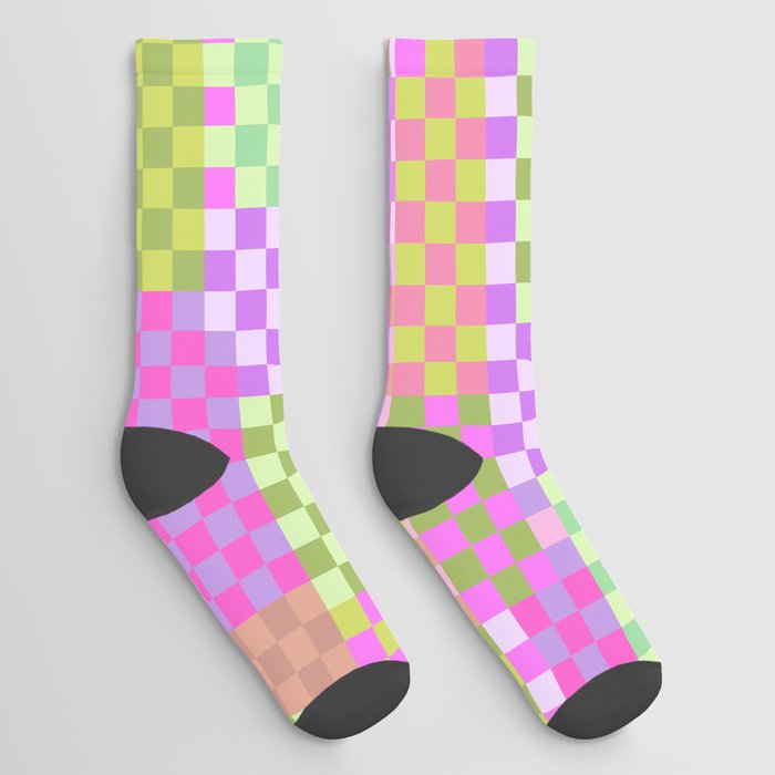 Cheerful Checks // Pink Lemonade Socks