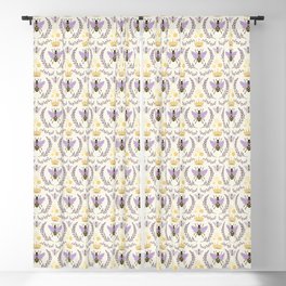 Queen Bee - Lavander Purple and Yellow Blackout Curtain