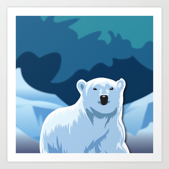 Lonely Polar Bear Art Print