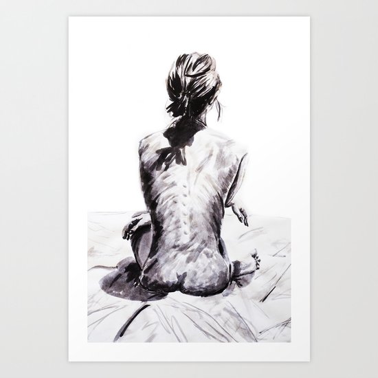 Back and Shadow Study Art Print