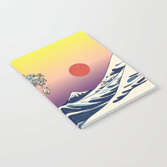 The Great Wave Of Cat Notebook