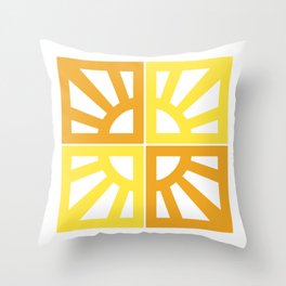 Breeze Block Eleven Yellow Throw Pillow