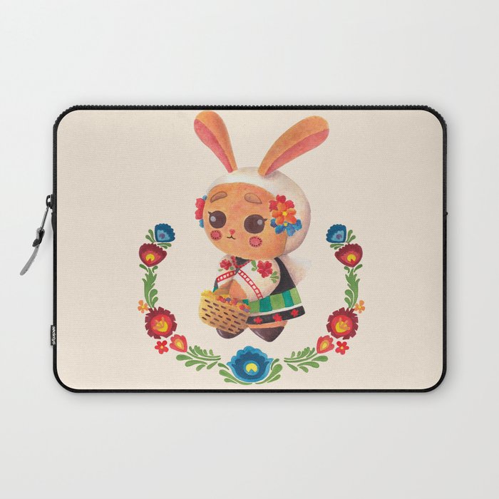 The Cute Bunny in Polish Costume Laptop Sleeve