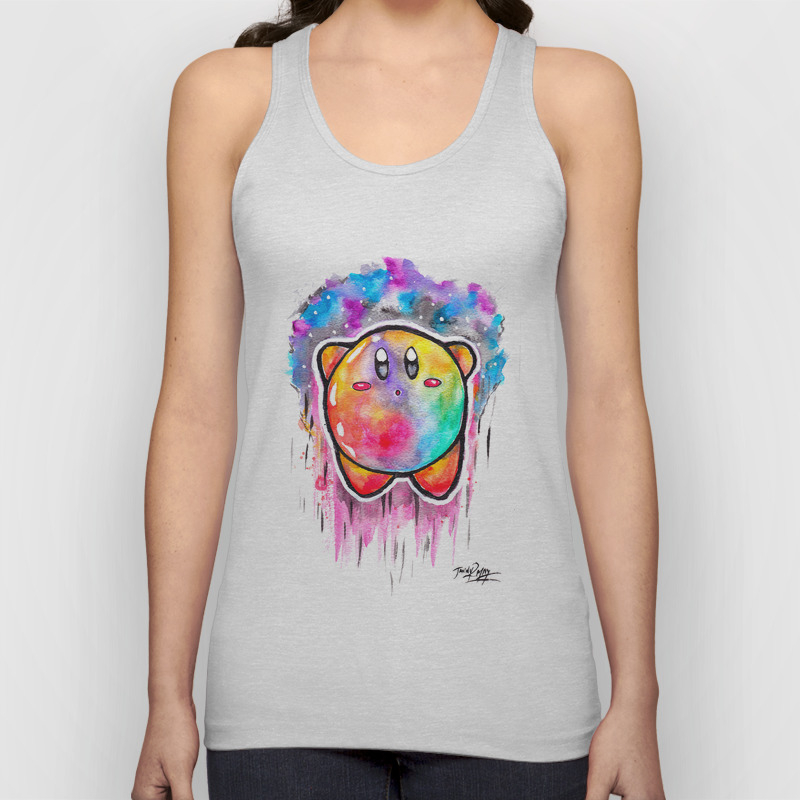 Cute Galaxy Kirby Watercolor Painting Nintendo Unisex Tank Top