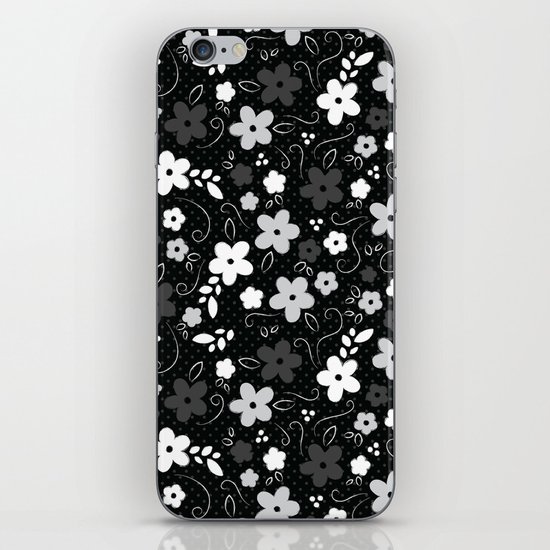 Black & White Floral iPhone & iPod Skin