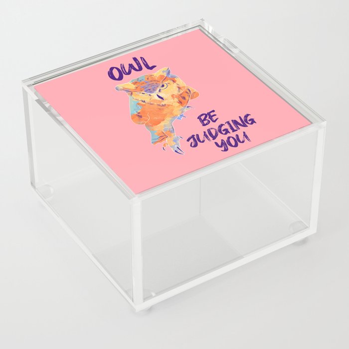 Owl Be Judging You - Funny Animal Pun Acrylic Box