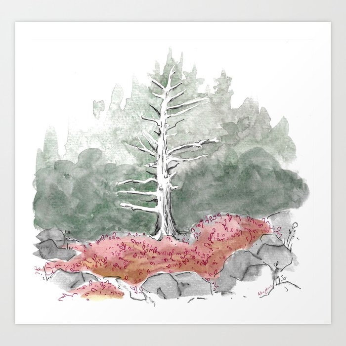White Tree Art Print