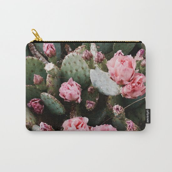PINK CACTUS FLOWER ABSTRACT CLUSTER PATTERN Carry-All Pouch