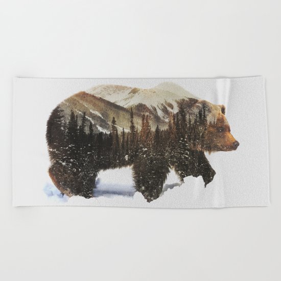 Arctic Grizzly Bear Beach Towel