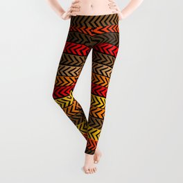 Colorful doodle striped background Leggings