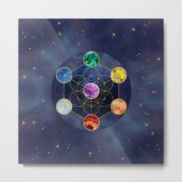Metatron's Cube Chakras Sacred Geometry  Metal Print | Gold, Metatroncube, Metatronscube, Stars, Metatronangel, Fruitoflife, Chakras, Mandala, Universe, Archangelmetatron 