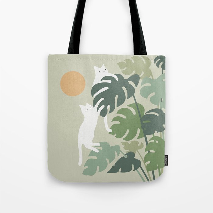 Cat and Plant 42 Tote Bag