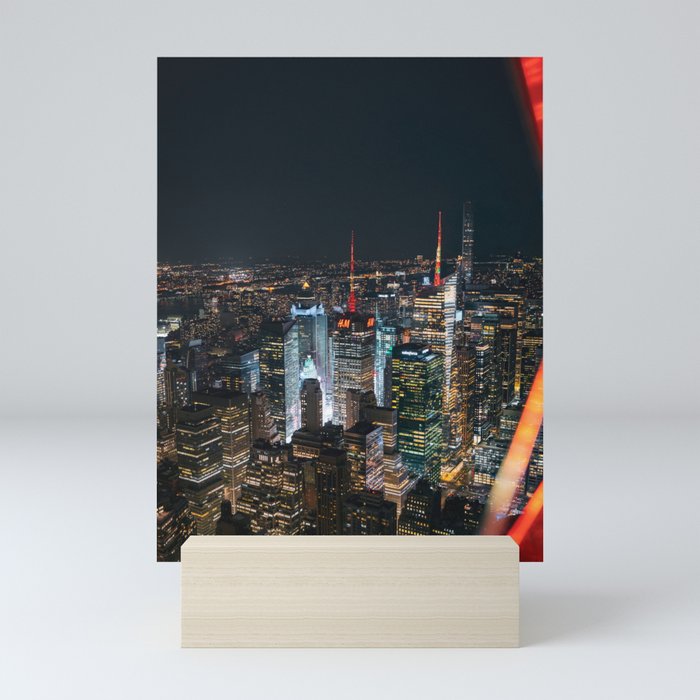 New York City at Night | NYC Skyline | Travel Photography Mini Art Print