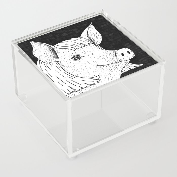 Pig In A Wig Acrylic Box