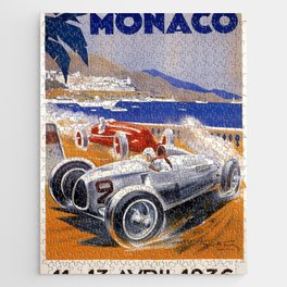 vintage travel poster montecarlo-monaco Jigsaw Puzzle