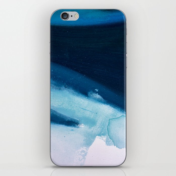 Believe: a minimal, abstract painting in white and blue by Alyssa Hamilton Art  iPhone Skin
