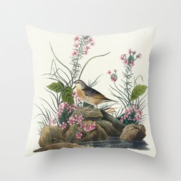 Yellow-winged Sparrow from Birds of America (1827) by John James Audubon  Throw Pillow