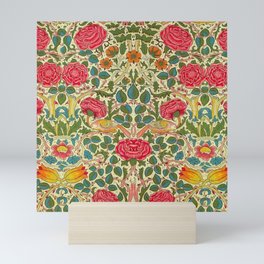William Morris Roses Floral Textile Pattern Mini Art Print