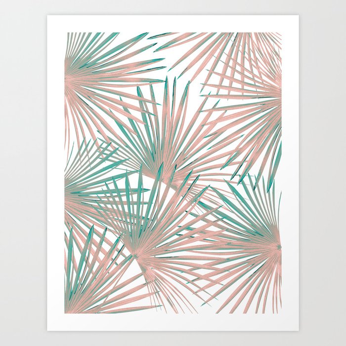 Tropical Fan Palm Leaves #8 #tropical #decor #art #society6 Art Print