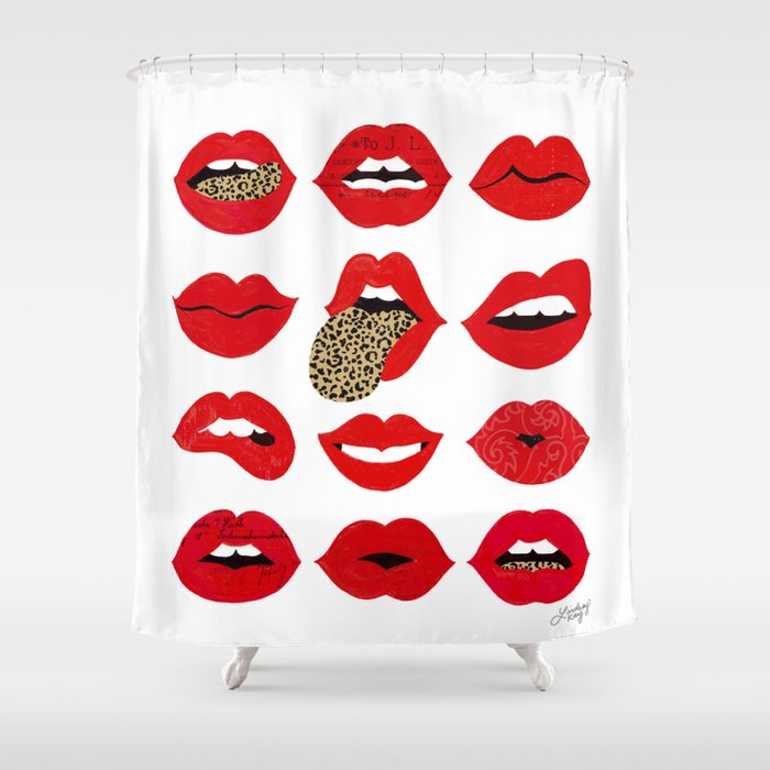 Leopard Lips of Love Shower Curtain