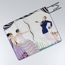 Visez au coeur, belles dames! vintage fashion illustration by George Barbier for Joie de vivre Picnic Blanket