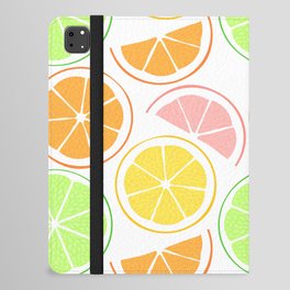 Citrus fruit circle slice seamless pattern illustration iPad Folio Case