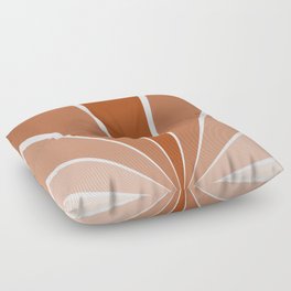 Ombre Geometric Rays Pattern (burnt orange/white) Floor Pillow