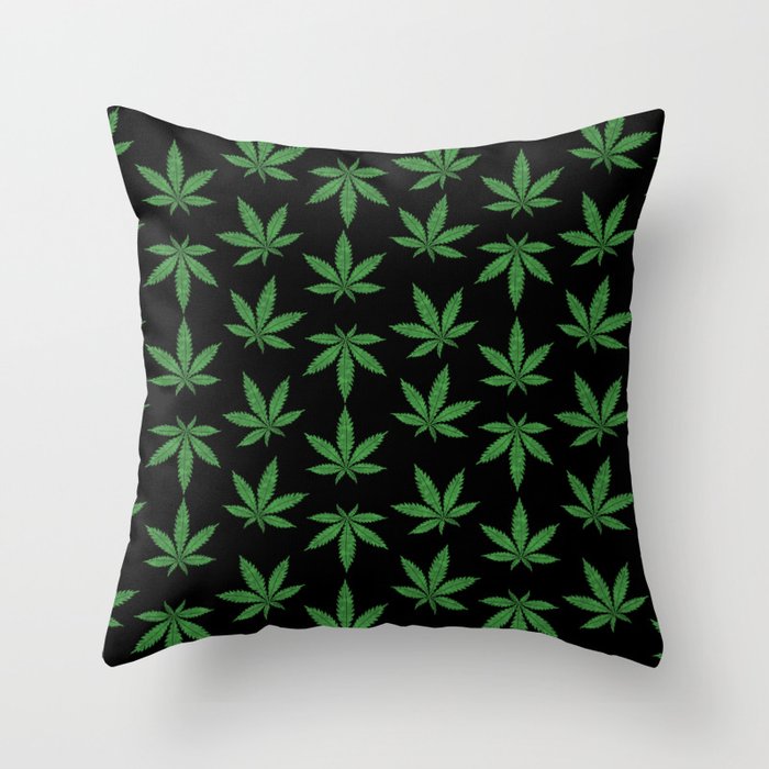 Weed Pattern Throw Pillow
