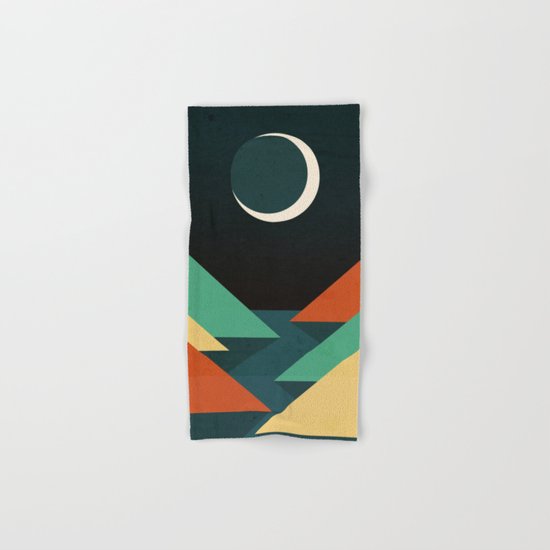 Quiet stream under crescent moon Hand & Bath Towel