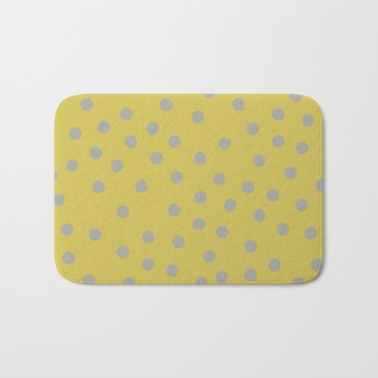 Simply Dots Retro Gray on Mod Yellow Bath Mat