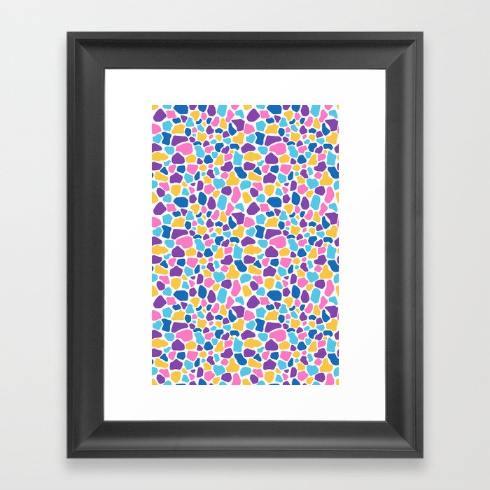 Colorful print with imitation giraffe skin Framed Art Print