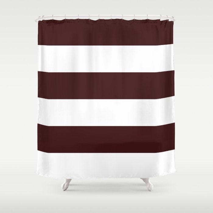 Dark Sienna Brown Shower Curtain, Black And Brown Striped Shower Curtain