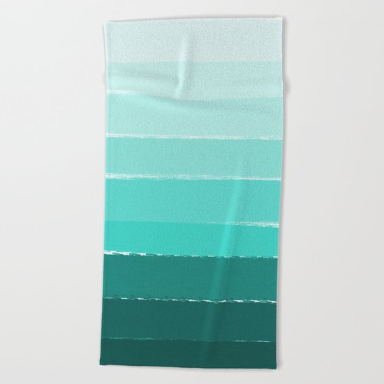 Ombre brushstrokes modern minimal ocean abstract painting wall art Beach Towel