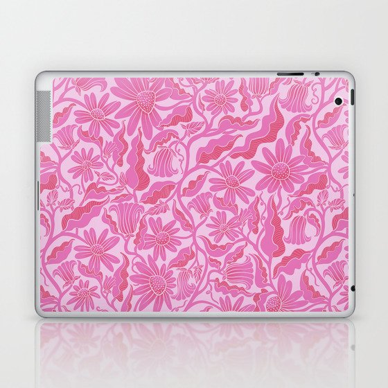 Monochrome Florals Pink Laptop & iPad Skin