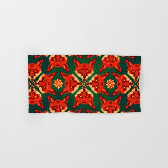 Fox Cross geometric pattern Hand & Bath Towel