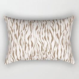 Animal print - brown striped tiger-zebra over cream Rectangular Pillow