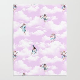 Cherubs on Pinky Sky Poster