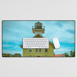 Old Port Washington Lighthouse Wisconsin Lake Michigan Light Station Desk Mat