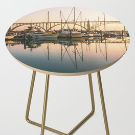 Sailboats at Sunset | Oregon Travel Photography Side Table