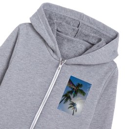 Palm Tree Paradise Kids Zip Hoodie