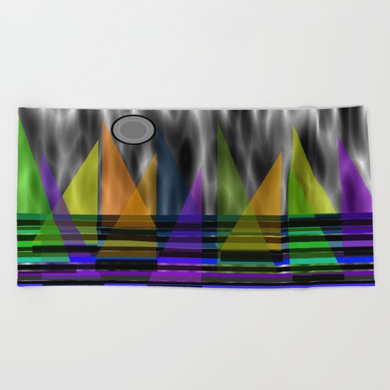 Stormy Sailing Beach Towel