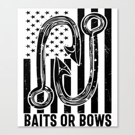 Baits Or Bows Funny Fishing Canvas Print