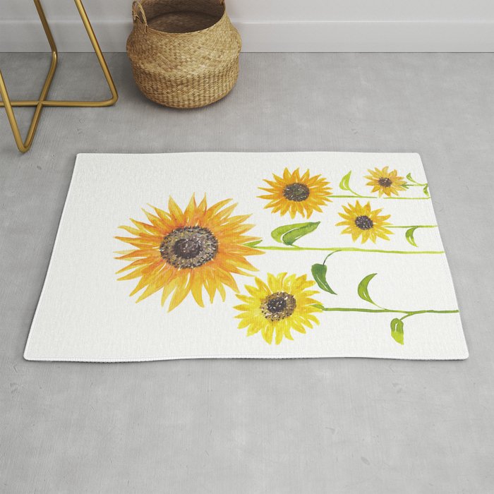 Society6◆トートバッグ◆M - 約40cm x 約40cm◆Yellow sunflowe Sunflowers Watercolor Painting Tote Bag by Kris Kivu | Society6