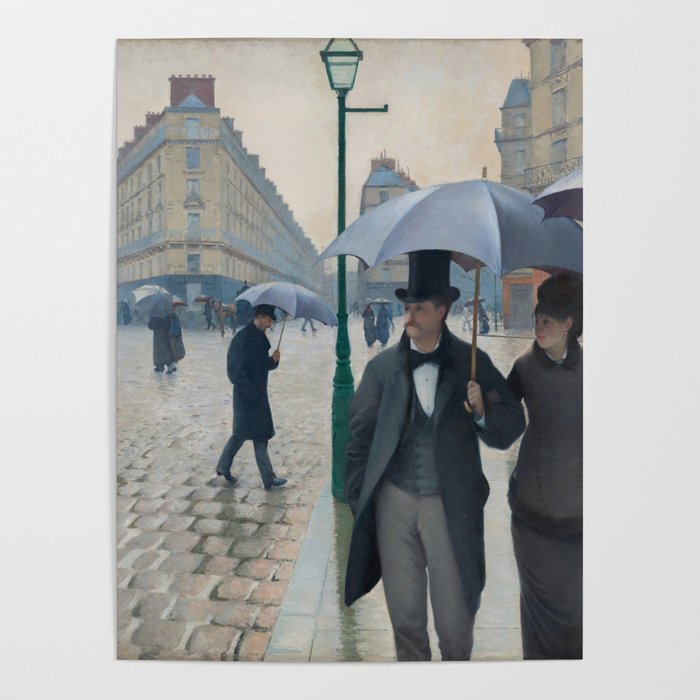 Paris Street Rainy Day Gustave Caillebotte 1877 Hd Poster By Gengns Society6