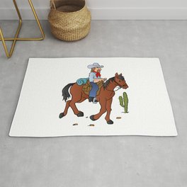 Cowboy on the horse Rug