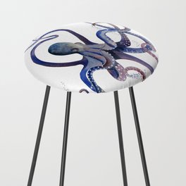 Octopus Watercolor 3 Counter Stool