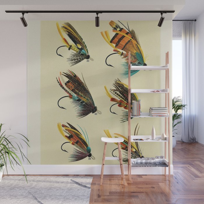 Illustrated Salmon Fly Fishing Game Fish Identification Chart Wall Mural